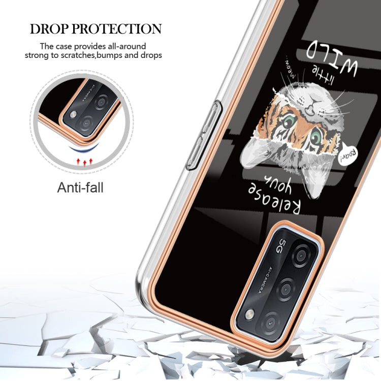 For OPPO A55 5G / A53s 5G / A54 4G Electroplating Marble Dual-side IMD Phone Case(Natural Growth) by buy2fix