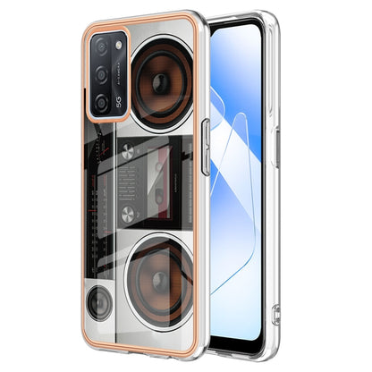 For OPPO A55 5G / A53s 5G / A54 4G Electroplating Marble Dual-side IMD Phone Case(Retro Radio) by buy2fix