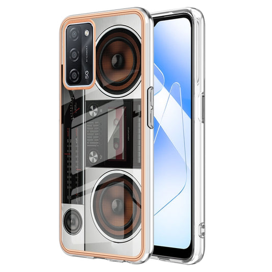 For OPPO A55 5G / A53s 5G / A54 4G Electroplating Marble Dual-side IMD Phone Case(Retro Radio) by buy2fix