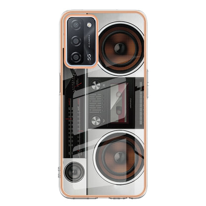 For OPPO A55 5G / A53s 5G / A54 4G Electroplating Marble Dual-side IMD Phone Case(Retro Radio) by buy2fix