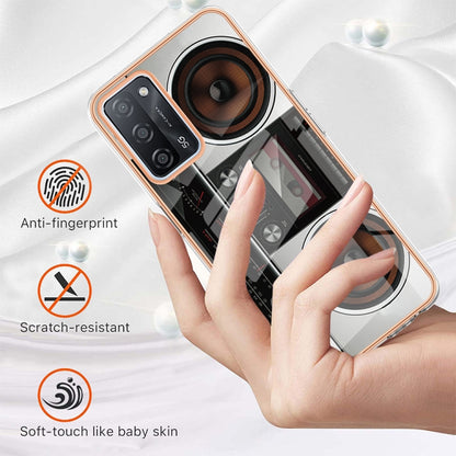 For OPPO A55 5G / A53s 5G / A54 4G Electroplating Marble Dual-side IMD Phone Case(Retro Radio) by buy2fix