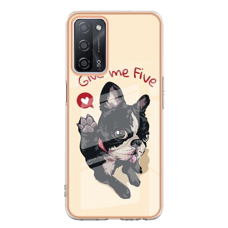 For OPPO A55 5G / A53s 5G / A54 4G Electroplating Marble Dual-side IMD Phone Case(Lucky Dog) by buy2fix