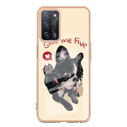For OPPO A55 5G / A53s 5G / A54 4G Electroplating Marble Dual-side IMD Phone Case(Lucky Dog) by buy2fix