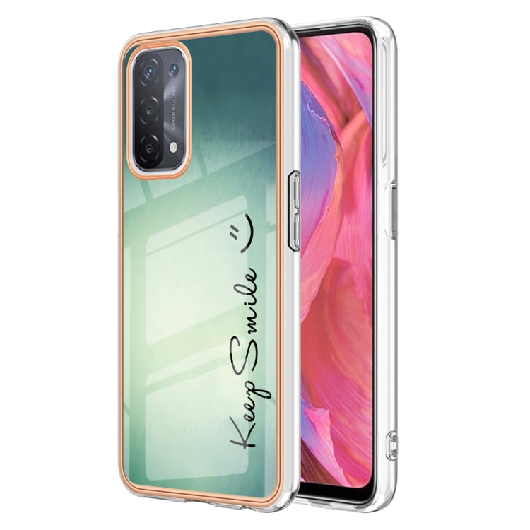 For OPPO A74 / A93 5G / A54 5G / A93s 5G Electroplating Marble Dual-side IMD Phone Case(Smile) by buy2fix