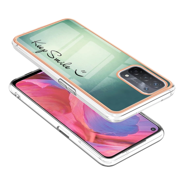 For OPPO A74 / A93 5G / A54 5G / A93s 5G Electroplating Marble Dual-side IMD Phone Case(Smile) by buy2fix