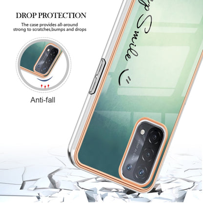 For OPPO A74 / A93 5G / A54 5G / A93s 5G Electroplating Marble Dual-side IMD Phone Case(Smile) by buy2fix