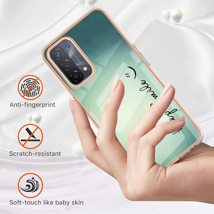 For OPPO A74 / A93 5G / A54 5G / A93s 5G Electroplating Marble Dual-side IMD Phone Case(Smile) by buy2fix