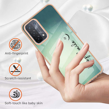 For OPPO A74 / A93 5G / A54 5G / A93s 5G Electroplating Marble Dual-side IMD Phone Case(Smile) by buy2fix