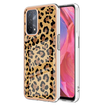 For OPPO A74 / A93 5G / A54 5G / A93s 5G Electroplating Marble Dual-side IMD Phone Case(Leopard Print) by buy2fix