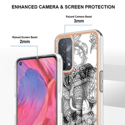 For OPPO A74 / A93 5G / A54 5G / A93s 5G Electroplating Marble Dual-side IMD Phone Case(Totem Elephant) by buy2fix