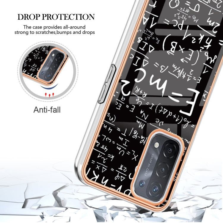 For OPPO A74 / A93 5G / A54 5G / A93s 5G Electroplating Marble Dual-side IMD Phone Case(Equation) by buy2fix
