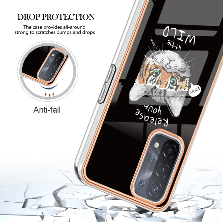 For OPPO A74 / A93 5G / A54 5G / A93s 5G Electroplating Marble Dual-side IMD Phone Case(Natural Growth) by buy2fix