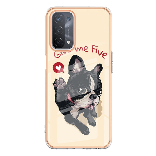 For OPPO A74 / A93 5G / A54 5G / A93s 5G Electroplating Marble Dual-side IMD Phone Case(Lucky Dog) by buy2fix