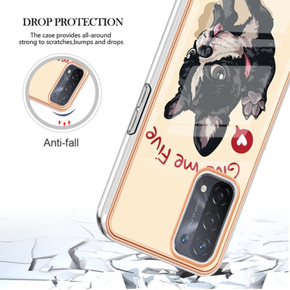For OPPO A74 / A93 5G / A54 5G / A93s 5G Electroplating Marble Dual-side IMD Phone Case(Lucky Dog) by buy2fix