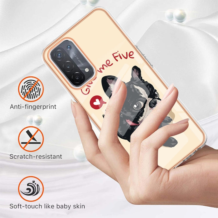 For OPPO A74 / A93 5G / A54 5G / A93s 5G Electroplating Marble Dual-side IMD Phone Case(Lucky Dog) by buy2fix