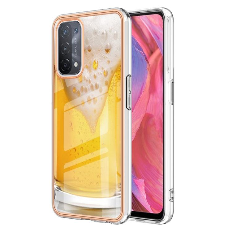 For OPPO A74 / A93 5G / A54 5G / A93s 5G Electroplating Marble Dual-side IMD Phone Case(Draft Beer) by buy2fix