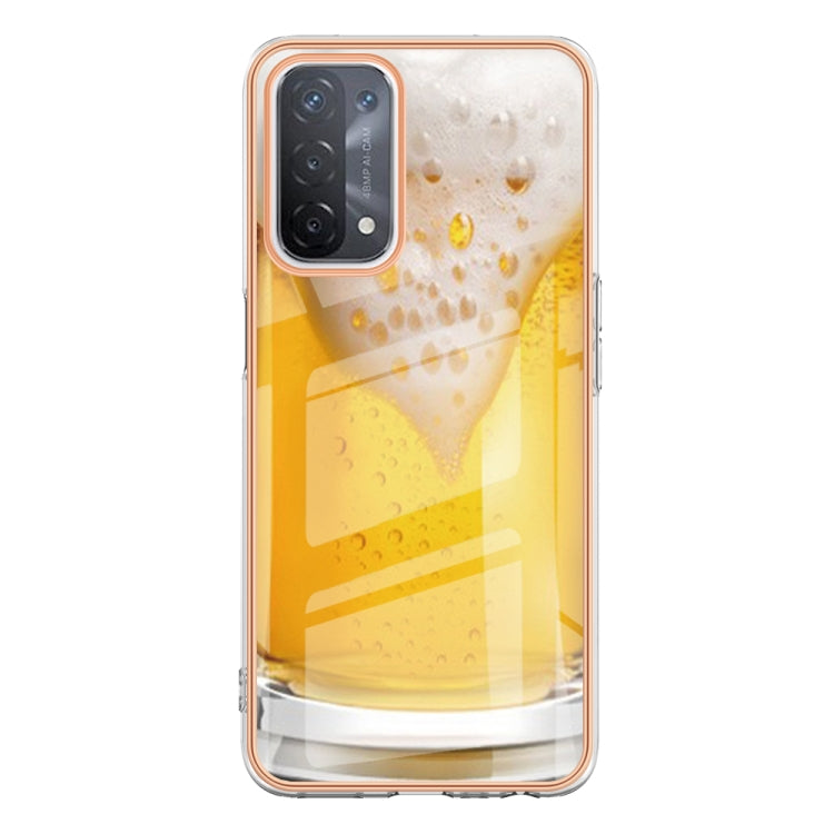 For OPPO A74 / A93 5G / A54 5G / A93s 5G Electroplating Marble Dual-side IMD Phone Case(Draft Beer) by buy2fix