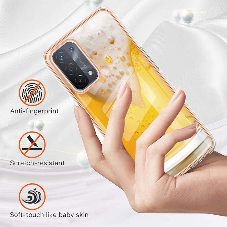 For OPPO A74 / A93 5G / A54 5G / A93s 5G Electroplating Marble Dual-side IMD Phone Case(Draft Beer) by buy2fix
