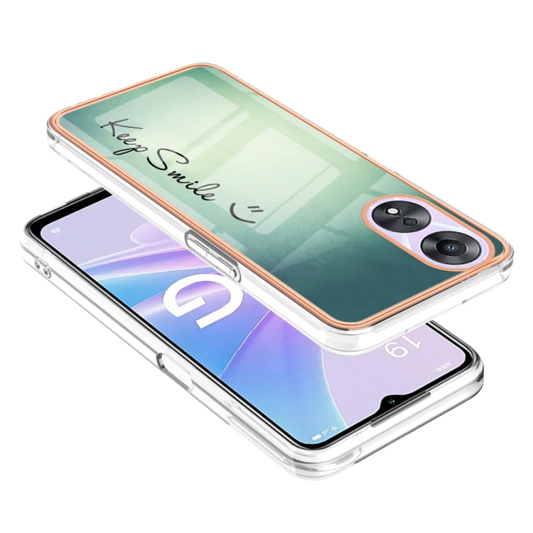 For OPPO A78 / A58 Electroplating Marble Dual-side IMD Phone Case(Smile) by buy2fix