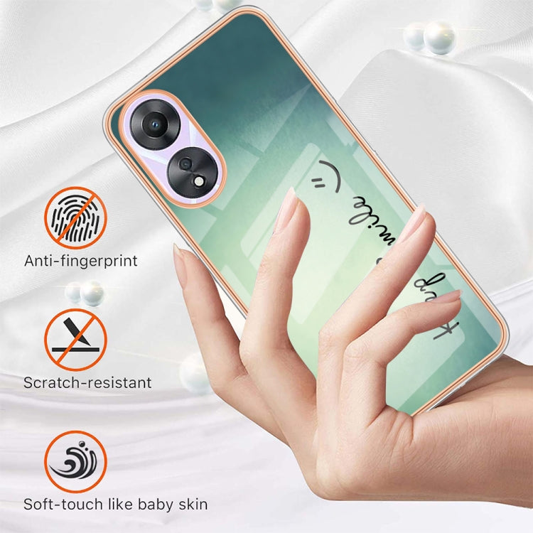 For OPPO A78 / A58 Electroplating Marble Dual-side IMD Phone Case(Smile) by buy2fix
