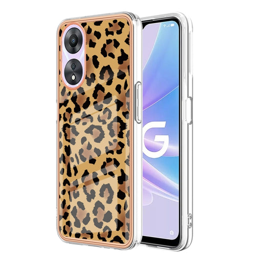 For OPPO A78 / A58 Electroplating Marble Dual-side IMD Phone Case(Leopard Print) by buy2fix