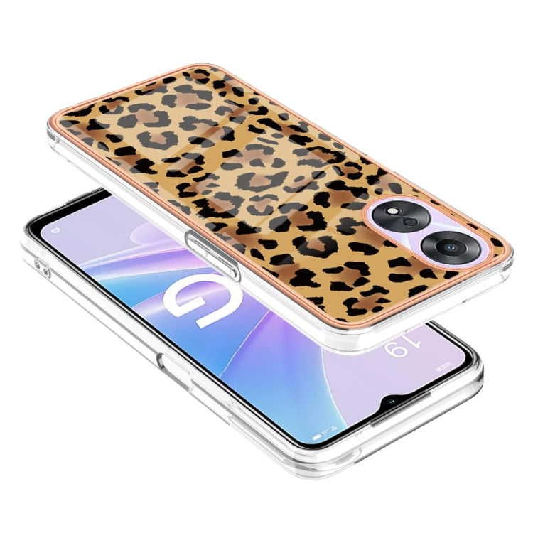 For OPPO A78 / A58 Electroplating Marble Dual-side IMD Phone Case(Leopard Print) by buy2fix