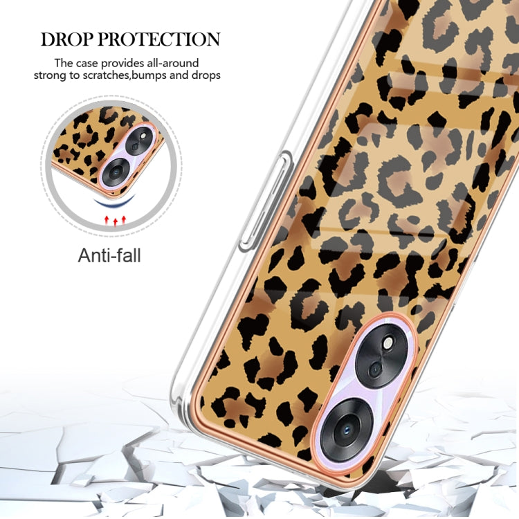 For OPPO A78 / A58 Electroplating Marble Dual-side IMD Phone Case(Leopard Print) by buy2fix