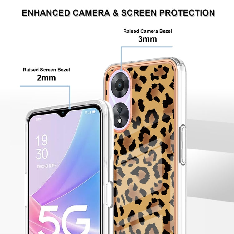 For OPPO A78 / A58 Electroplating Marble Dual-side IMD Phone Case(Leopard Print) by buy2fix