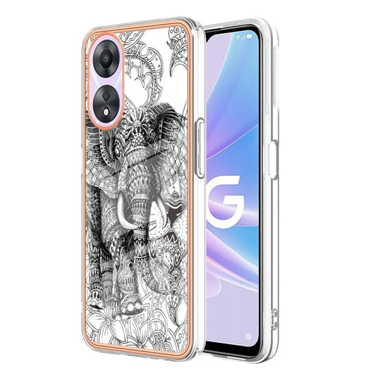 For OPPO A78 / A58 Electroplating Marble Dual-side IMD Phone Case(Totem Elephant) by buy2fix