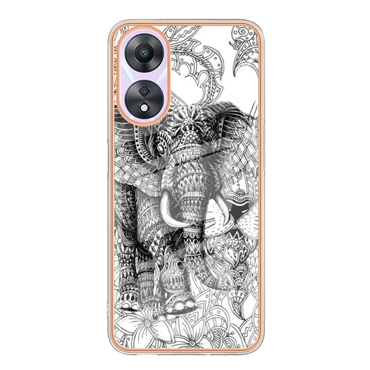 For OPPO A78 / A58 Electroplating Marble Dual-side IMD Phone Case(Totem Elephant) by buy2fix