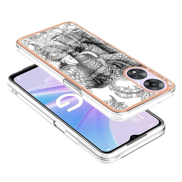 For OPPO A78 / A58 Electroplating Marble Dual-side IMD Phone Case(Totem Elephant) by buy2fix