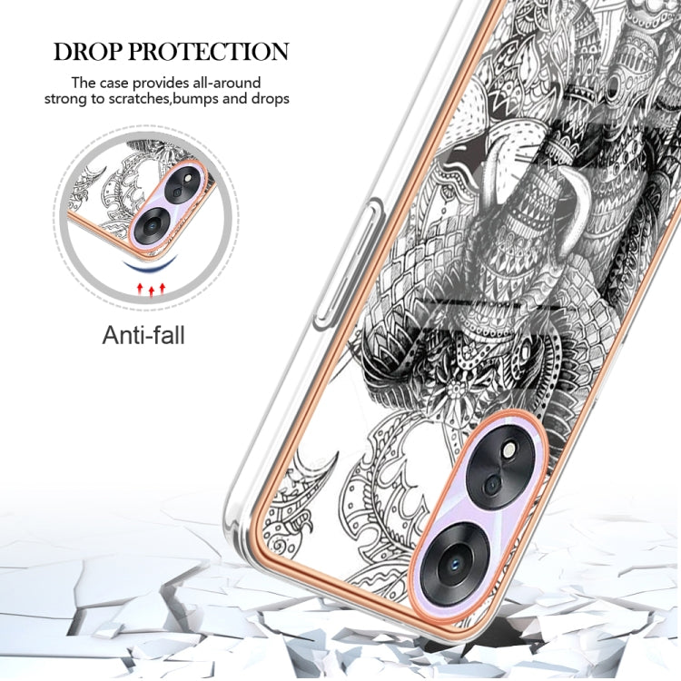 For OPPO A78 / A58 Electroplating Marble Dual-side IMD Phone Case(Totem Elephant) by buy2fix