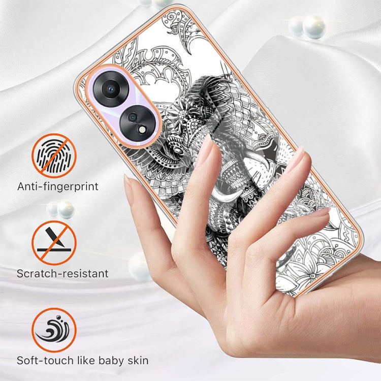 For OPPO A78 / A58 Electroplating Marble Dual-side IMD Phone Case(Totem Elephant) by buy2fix
