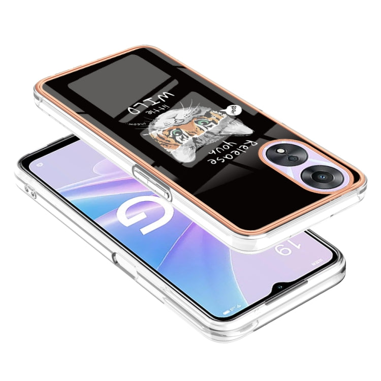 For OPPO A78 / A58 Electroplating Marble Dual-side IMD Phone Case(Natural Growth) by buy2fix