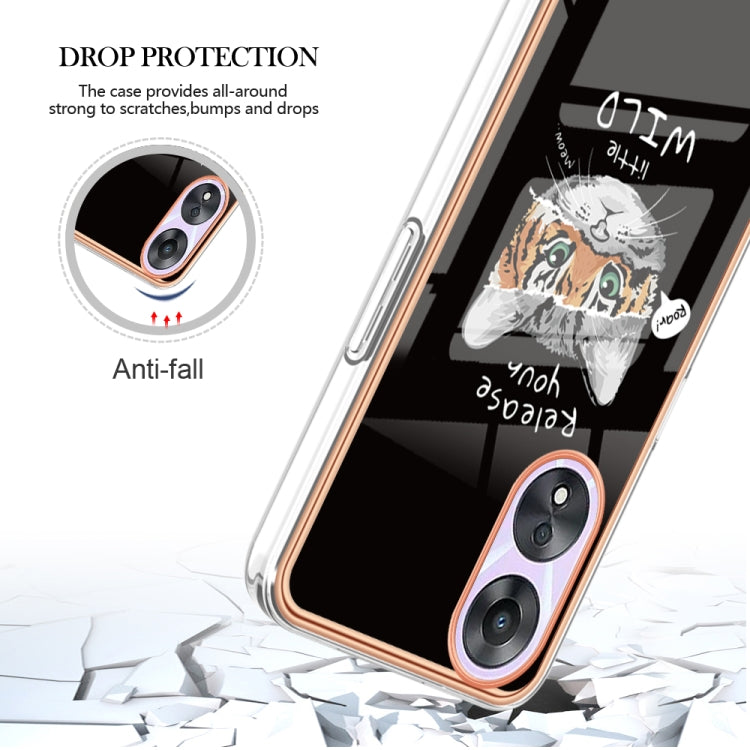 For OPPO A78 / A58 Electroplating Marble Dual-side IMD Phone Case(Natural Growth) by buy2fix