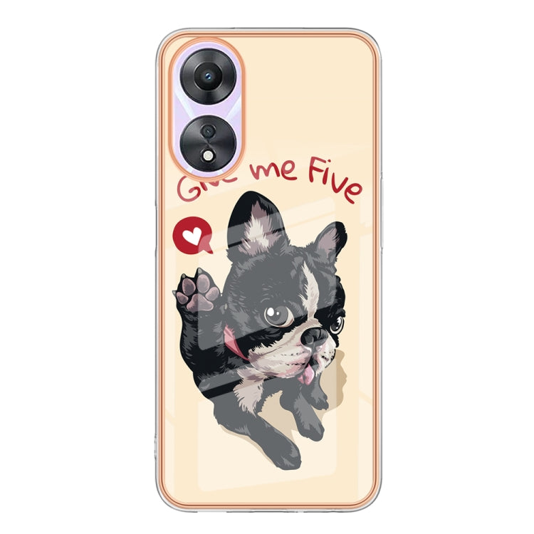 For OPPO A78 / A58 Electroplating Marble Dual-side IMD Phone Case(Lucky Dog) by buy2fix
