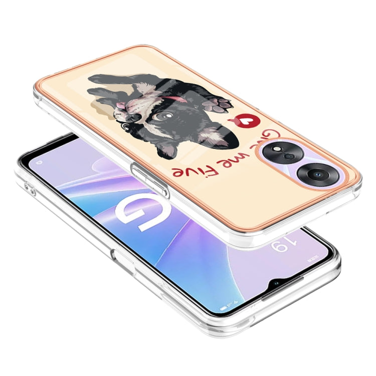 For OPPO A78 / A58 Electroplating Marble Dual-side IMD Phone Case(Lucky Dog) by buy2fix