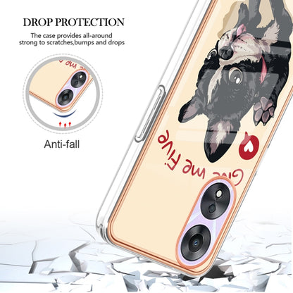 For OPPO A78 / A58 Electroplating Marble Dual-side IMD Phone Case(Lucky Dog) by buy2fix