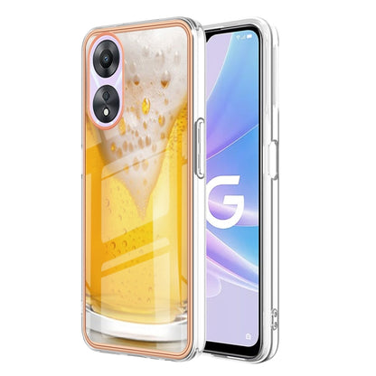 For OPPO A78 / A58 Electroplating Marble Dual-side IMD Phone Case(Draft Beer) by buy2fix