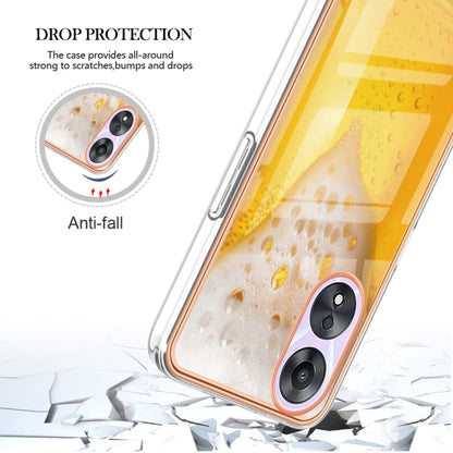 For OPPO A78 / A58 Electroplating Marble Dual-side IMD Phone Case(Draft Beer) by buy2fix