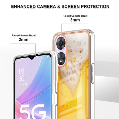 For OPPO A78 / A58 Electroplating Marble Dual-side IMD Phone Case(Draft Beer) by buy2fix