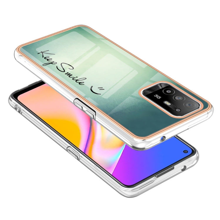For OPPO A94 5G / A95 5G Electroplating Marble Dual-side IMD Phone Case(Smile) by buy2fix