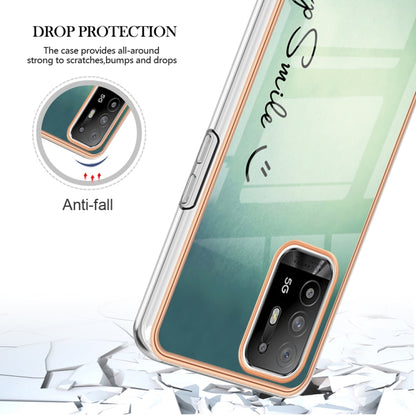 For OPPO A94 5G / A95 5G Electroplating Marble Dual-side IMD Phone Case(Smile) by buy2fix