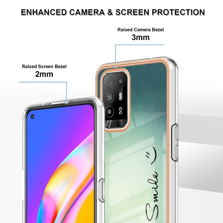 For OPPO A94 5G / A95 5G Electroplating Marble Dual-side IMD Phone Case(Smile) by buy2fix