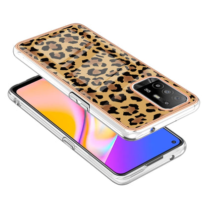 For OPPO A94 5G / A95 5G Electroplating Marble Dual-side IMD Phone Case(Leopard Print) by buy2fix