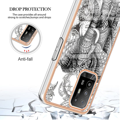 For OPPO A94 5G / A95 5G Electroplating Marble Dual-side IMD Phone Case(Totem Elephant) by buy2fix