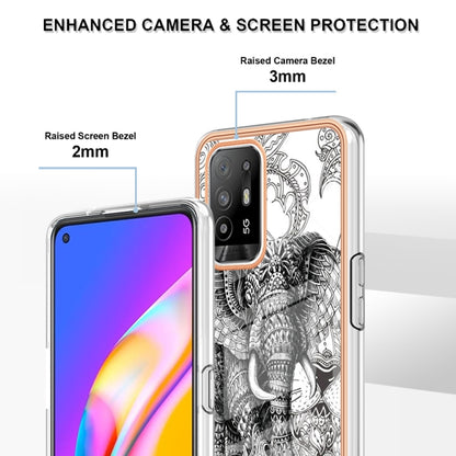 For OPPO A94 5G / A95 5G Electroplating Marble Dual-side IMD Phone Case(Totem Elephant) by buy2fix