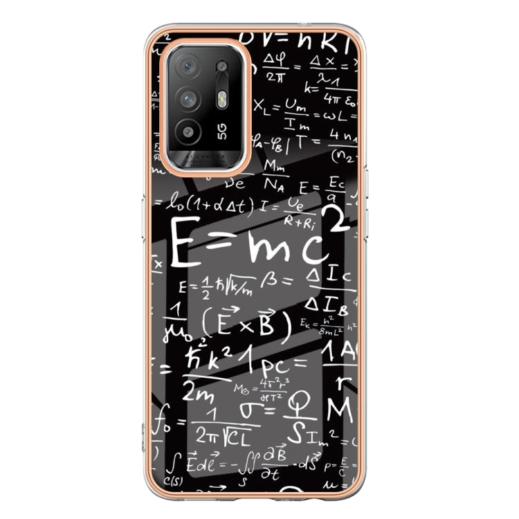 For OPPO A94 5G / A95 5G Electroplating Marble Dual-side IMD Phone Case(Equation) by buy2fix
