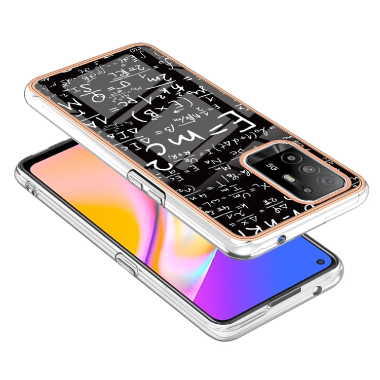 For OPPO A94 5G / A95 5G Electroplating Marble Dual-side IMD Phone Case(Equation) by buy2fix