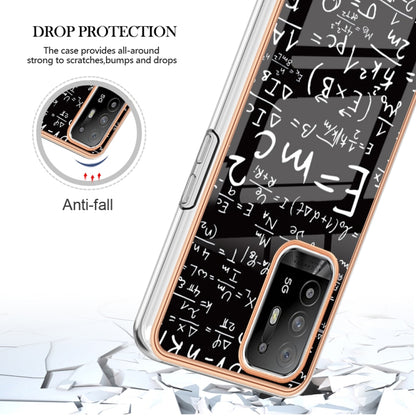 For OPPO A94 5G / A95 5G Electroplating Marble Dual-side IMD Phone Case(Equation) by buy2fix